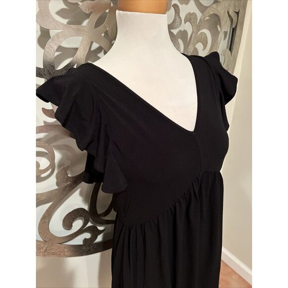 BCBGeneration Party Dress XS Black V-Neck Flutter Sleeve Mini Cocktail NEW NWT - Picture 2 of 9